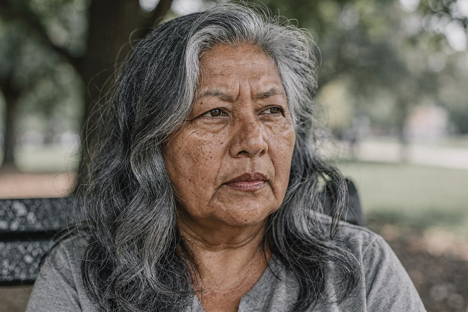 Grey Hair Types: Wavy Frizz Bridge